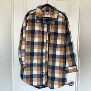 Old Navy Blue and Tan Plaid Jacket